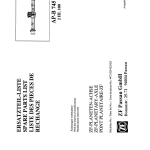 ZF Ap B745 2Hl100 1992 Parts Manual