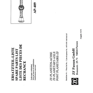 ZF Ap409 1994 Parts Manual