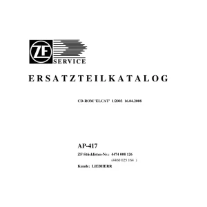 ZF Ap417 2003 Parts Manual