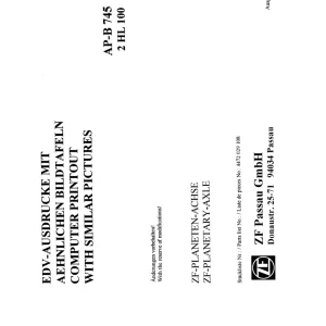 ZF Apb 745 2Hl100 1999 Parts Manual