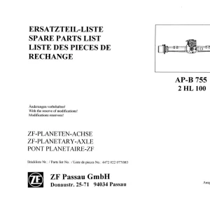 ZF Apb755 2Hl100 1999 Parts Manual