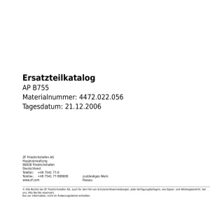 ZF Apb755 2006 Parts Manual