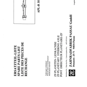 ZF Apl B355 1984 Parts Manual
