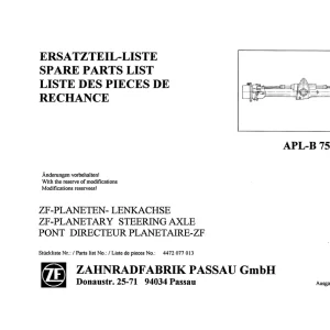 ZF Apl B755 1993 Parts Manual