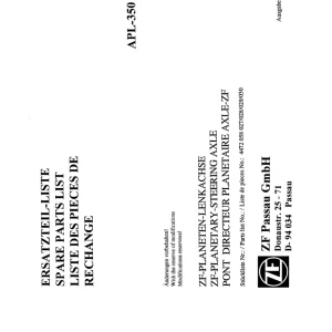 ZF Apl350 1990 Parts Manual