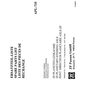 ZF Apl735 1989 Parts Manual