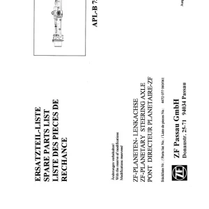 ZF Aplb755 1994 Parts Manual