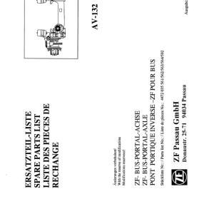 ZF Av132 1998 Parts Manual