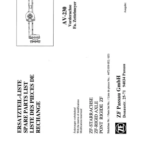 ZF Av230 1998 Parts Manual