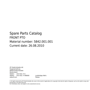 ZF Transmission Front Pto 2010 Parts Manual