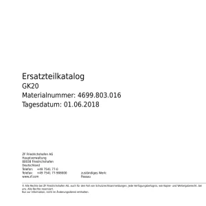 ZF Gk20 2018 Parts Manual