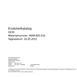 ZF Gk30 2012 Parts Manual