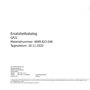 ZF Gp21 2020 Parts Manual