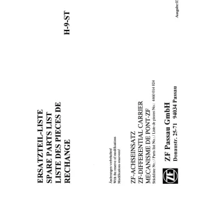 ZF H9St 2003 Parts Manual