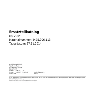 ZF Ms2045 2014 Parts Manual