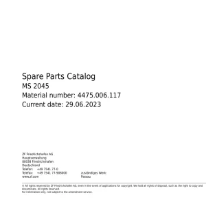 ZF Ms2045 2023 Parts Manual