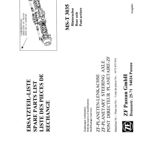 ZF Mst3035 2000 Parts Manual
