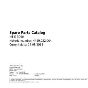 ZF Mt G3090 2016 Parts Manual