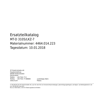 ZF Mtd3105 Parts Manual