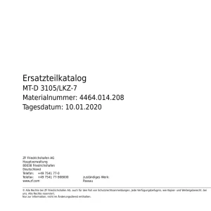 ZF Mtd3105Lkz 7 2020 Parts Manual