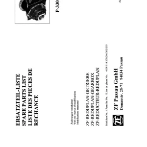 ZF P3301 Parts Manual