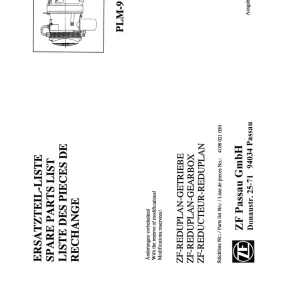 ZF Plm9 Parts Manual