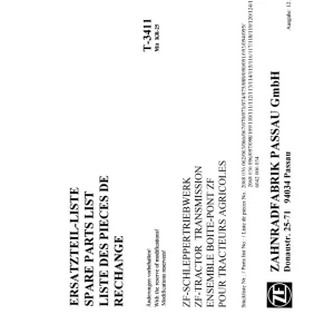 ZF T3411 1977 Parts Manual