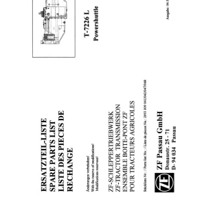ZF T7226L 1998 Parts Manual