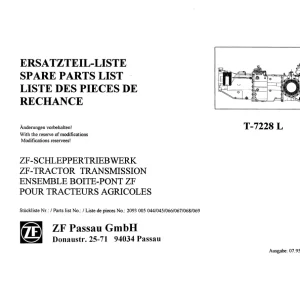ZF T7228L 1995 Parts Manual