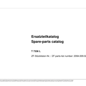 ZF T7336L 2009 Parts Manual