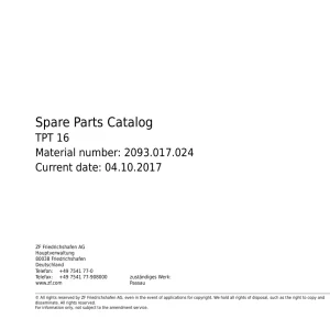 ZF Tpt16 2022 Parts Manual