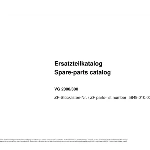 ZF Vg200 300 2009 Parts Manual