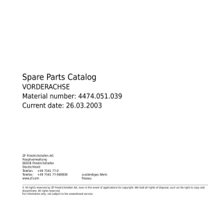 ZF Vorderachse 2003 Parts Manual