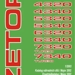 Zetor 3320 3340 4320 4340 5320 2003 Parts Manual