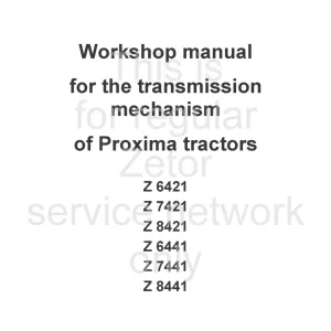 Zetor Zs 08 0021 Gb Service Manual