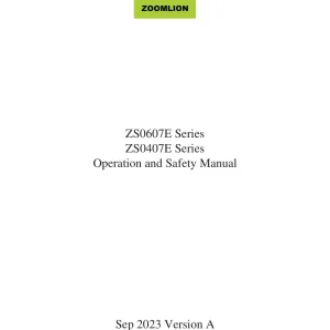 Zoomlion Zs0607E 2023 Operators Manual
